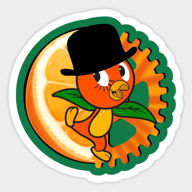 A Clockwork Orange Bird Sticker by EnchantedTikiTees